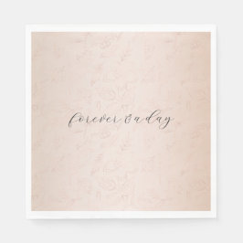ピーチ赤面パステルフローラブライダルシャワー スタンダードランチョンナプキン