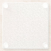 ピーチ赤面ピンクグリッター金ゴールドレオパードプリント   ガラスコースター (裏面)