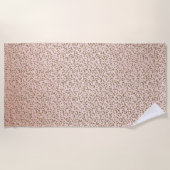 ピーチ赤面ピンクグリッター金ゴールドレオパードプリント   ビーチタオル (正面)