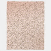 ピーチ赤面ピンクグリッター金ゴールドレオパードプリント        フリースブランケット (正面)