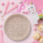 ピーチ赤面ピンクグリッター金ゴールドレオパードプリント        ペーパープレート (パーティー)