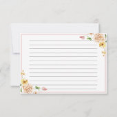 ピーチ赤面フローラブライダルシャワーレシピカード (裏面)