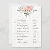 ピーチ赤面フローラ有名人ベビーネームゲーム 招待状 (正面)