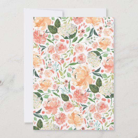 ピーチ赤面フローラ有名人ベビーネームゲーム 招待状 (裏面)