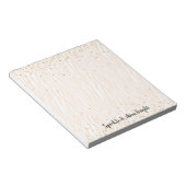 ピーチ赤面ホワイトゼブラ金ゴールド紙吹雪スパークル ノートパッド (アングル)