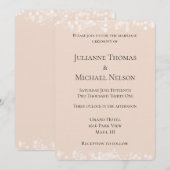 ピーチ赤面ホワイト《写真》ぼけ味結婚ズ 招待状 (正面/裏面)