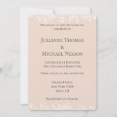 ピーチ赤面ホワイト《写真》ぼけ味結婚ズ 招待状 (正面)