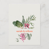 ピーチ赤面ボホトロピカルフローラ結婚ズ詳細 エンクロージャーカード (裏面)