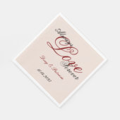 ピーチ赤面レッドラブオールズ結婚ーズ スタンダードランチョンナプキン (角)