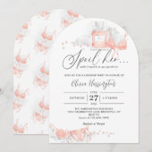 ピーチ赤面ワガサガサザランジェリーブライダルシャワーアーチ 招待状 (正面/裏面)