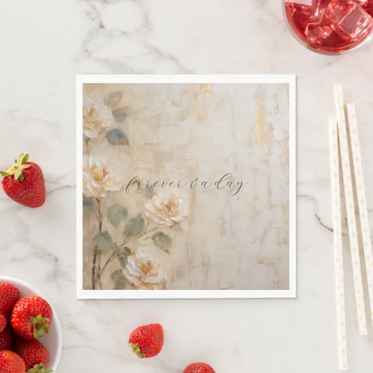 ピーチ赤面結婚クリーム スタンダードランチョンナプキン (インサイチュ)