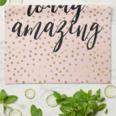 ピーチ赤面金ゴールド感動的アメージング キッチンタオル (折り畳み)