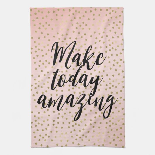 ピーチ赤面金ゴールド感動的アメージング キッチンタオル (縦)