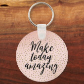 ピーチ赤面金ゴールド感動的アメージング キーホルダー (正面)