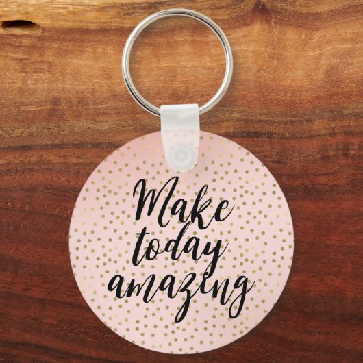 ピーチ赤面金ゴールド感動的アメージング キーホルダー (正面)