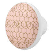 ピーチ赤面&金ゴールドモダンボホジオメトリグラム セラミックノブ (右)