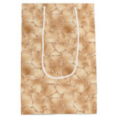 ピーチ金ゴールドグリジーキリンプリント ミディアムペーパーバッグ (裏面)