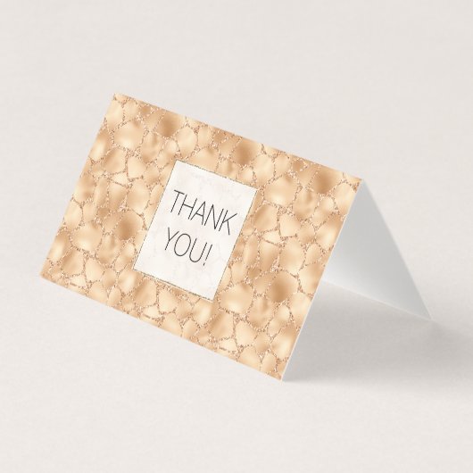 ピーチ金ゴールドグリッターグラムスパークルキリンプリント (正面)