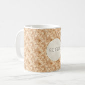 ピーチ金ゴールドグリッターグラムスパークルキリンプリント コーヒーマグカップ (正面左)