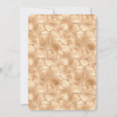 ピーチ金ゴールドグリッターグラムスパークルキリンプリント 招待状 (裏面)