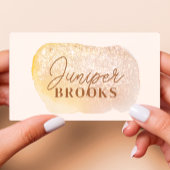 ピーチ金ゴールドソーシャルメディアQRコードグリッター 名刺