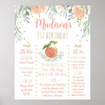 ピーチ金ゴールドフローラファースト誕生日マイルストーン