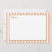 ピーチ金ゴールドブライダルシャワーレシピカード (裏面)