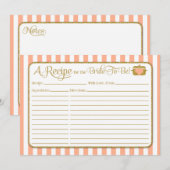 ピーチ金ゴールドブライダルシャワーレシピカード (正面/裏面)