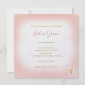 ピーチ金ゴールドブルンチソ懸命招待状パール 招待状 (裏面)
