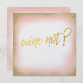 ピーチ金ゴールドワインノー招待状パール 招待状 (正面/裏面)