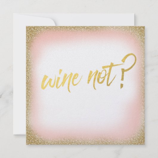 ピーチ金ゴールドワインノー招待状パール 招待状 (正面)