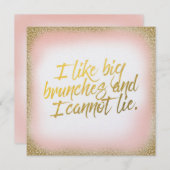 ピーチ金ゴールドIライプビッグブルンチズ招待状パール 招待状 (正面/裏面)