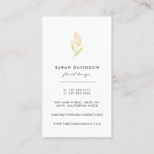 ピーチ開花 |水彩フローラ垂直 名刺 (裏面)