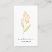 ピーチ開花 |水彩フローラ垂直 名刺 (正面)
