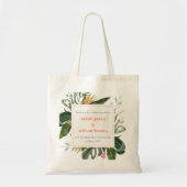 ピーチ鮮やか赤面ボホトロピカルフローラ結婚ズ トートバッグ (正面)