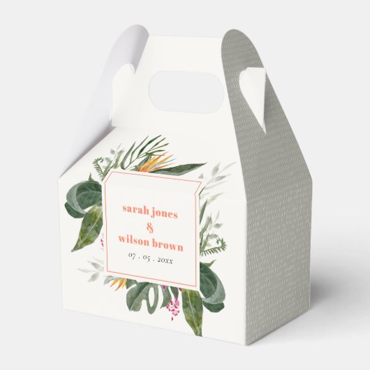 ピーチ鮮やか赤面ボホトロピカルフローラ結婚ズ フェイバーボックス (裏面サイド)