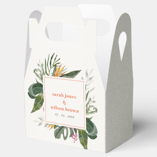 ピーチ鮮やか赤面ボホトロピカルフローラ結婚ズ フェイバーボックス (オープン)