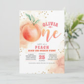 ピーチ1st誕生日招待状 招待状 (スタンド正面)