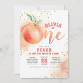 ピーチ1st誕生日招待状 招待状 (正面)
