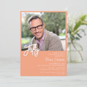 ピーチ50誕生日写真 招待状 (スタンド正面)