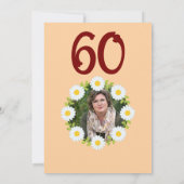 ピーチ60誕生日シンプルレッドサンフラワー 招待状 (裏面)