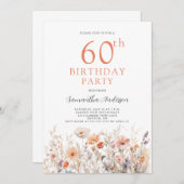 ピーチ60th誕生日フローラ 招待状 (正面/裏面)