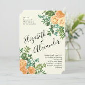 ピーチ&アイボリーピーニー&バラフローラ結婚ズ 招待状 (スタンド正面)