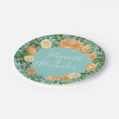 ピーチ&アクアピーニー&バラフローラ結婚ズ ペーパープレート (アングル)