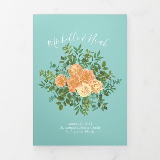 ピーチ&アクアピーニー&バラフローラ結婚式 プログラム (カバー)