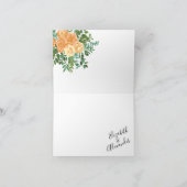 ピーチ ウェディング クラシック フラワーローズ サンキューカード (内部)