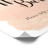 ピーチ ウォーターカラー コーヒーバー ウェディング サイン (角)