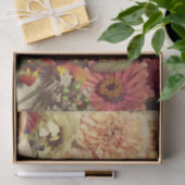 ピーチ&オレンジフローラ背景 薄葉紙 (ギフト)