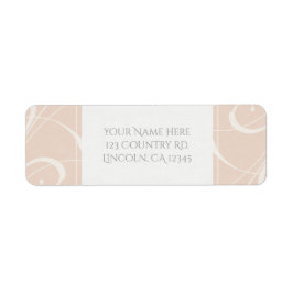 ピーチ&クリーミーホワイトフローラスワールエレガントな結婚式 ラベル