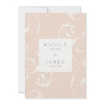 ピーチ&クリーミーホワイトフローラスワールエレガントな結婚式